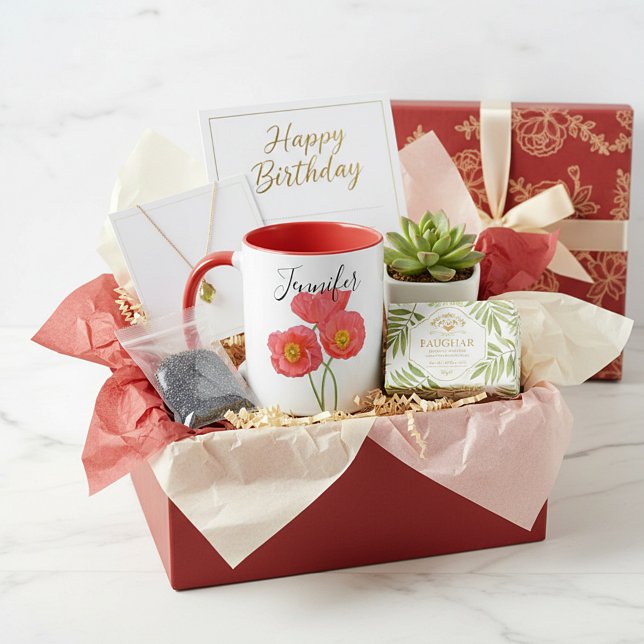 Flor do mês de nascimento - agosto caneca personal (Criador carregado)