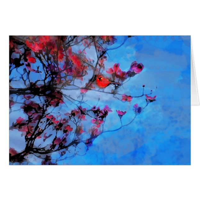 Flor do primavera, cartão (Frente Horizontal)