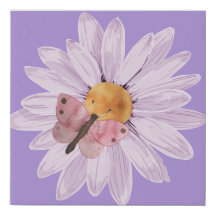 flor e borboleta de cor aquosa