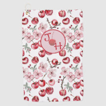 Flor e monograma personalizados de cereja