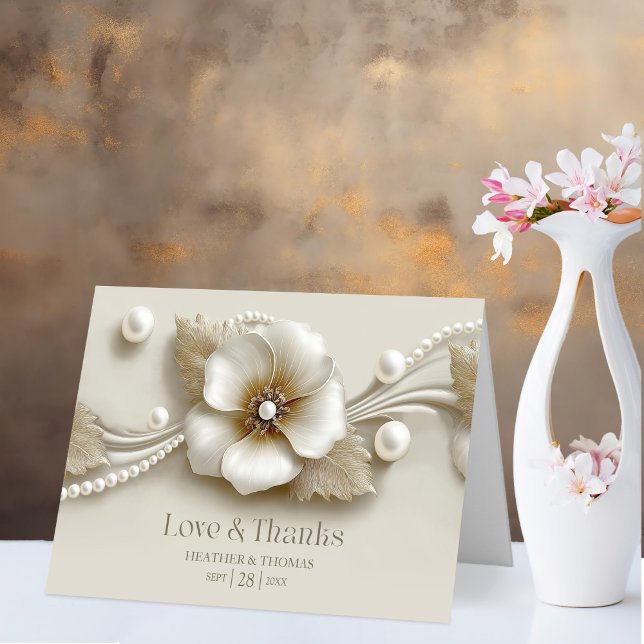 Flor e Pérolas Amor e Agradecimento Casamento (Criador carregado)