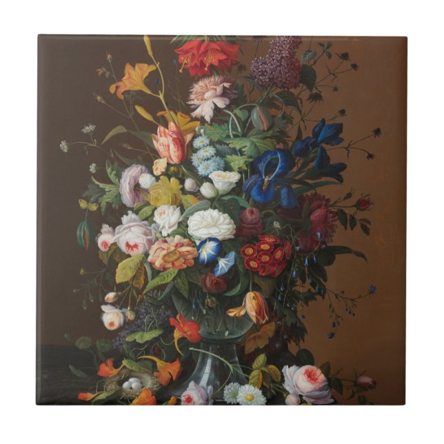 Flor e vida com o ninho de Bird Severin Roesen (Frente)