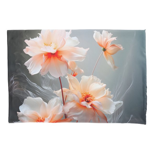 Flor Elegante Abstrata com Névoa de Flores Rosadas (Frente)