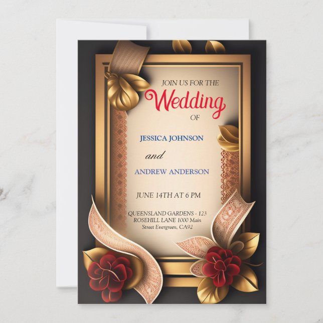 flor elegante cartão 3d (Frente)