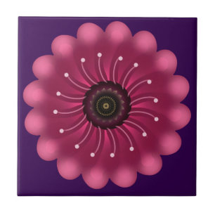 Flor Fantasia Rosa Brilhante   Floral Neon Abstrat