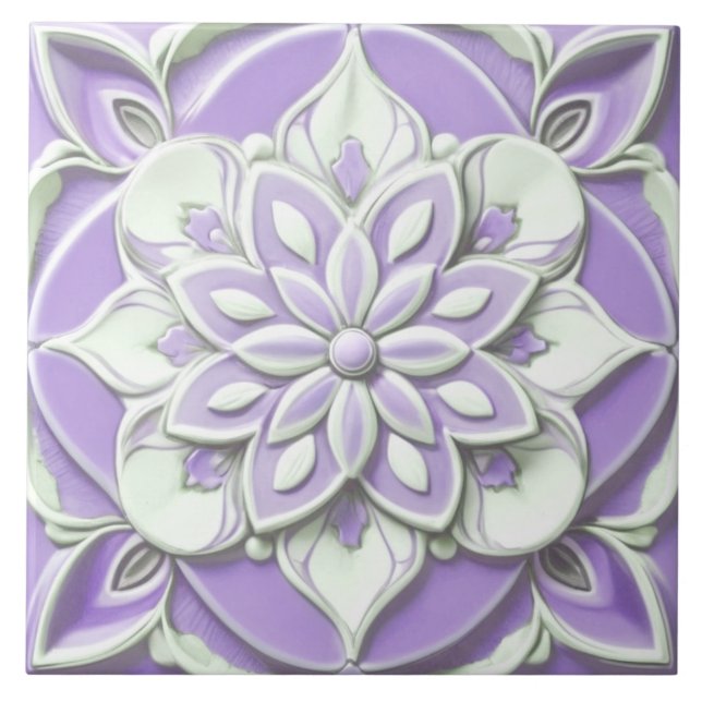 Flor Floral Alivio Lilly Purple e White Faux (Frente)