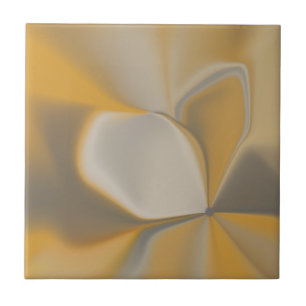 Flor Floral de Canto de Pétala Branco Amarelo Abst
