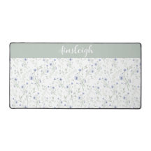 Flor Floral de Nome Personalizado em Aquarela Azul
