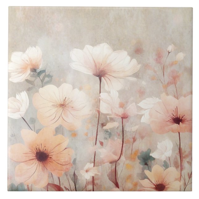 Flor Floral Pêssego Beige Design 328 (Frente)