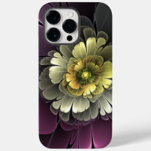 Flor Fractal Abstrata Moderna Purpur Khaki Cinza