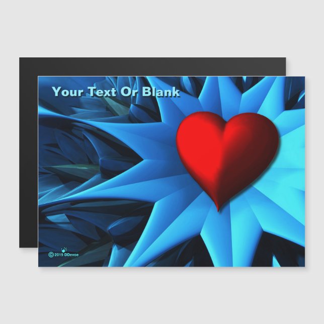 Flor Fractal Blue Heart (Frente/Verso)