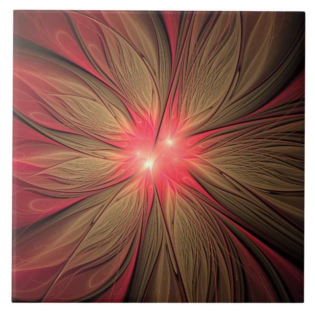 Flor fractal de fanfarrão vermelho (Frente)