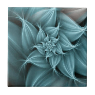 Flor Fractal Turquesa Incrível