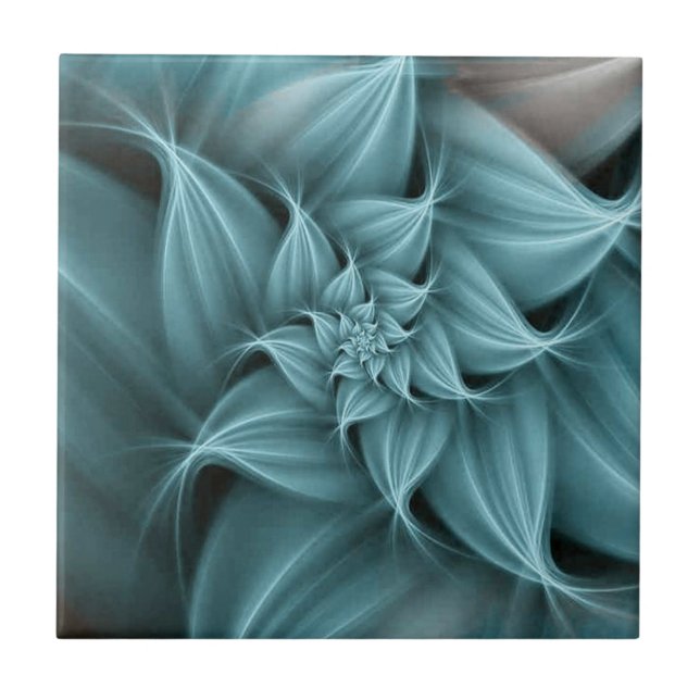 Flor Fractal Turquesa Incrível (Frente)
