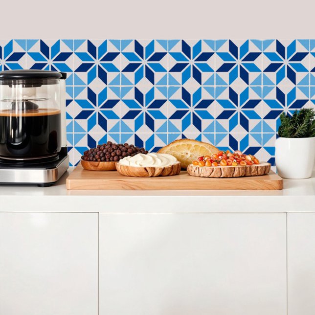 Flor geométrica em tons de azul (Criador carregado)