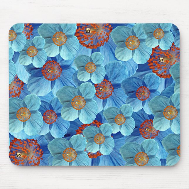 Flor Himalaia azul Mousepad da papoila (Frente)
