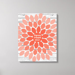 Flor - Livro Convidado de Canvas de 50 Assinaturas