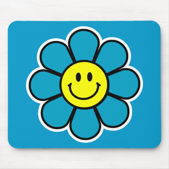 Flor Mousepad (azul) (Frente)