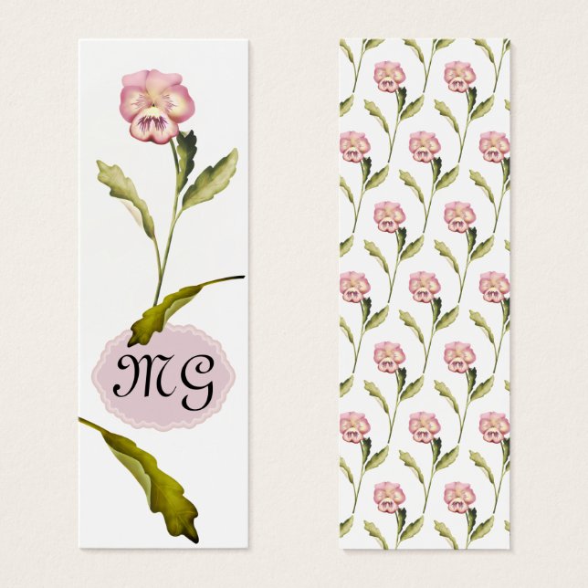 Flor Pansy com Iniciais (Frente & Verso)