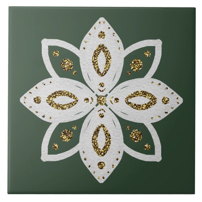 flor popular 1 verde e branco (Frente)
