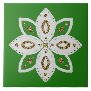 flor popular 1 verde e branco