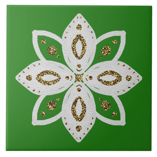 flor popular 1 verde e branco (Frente)
