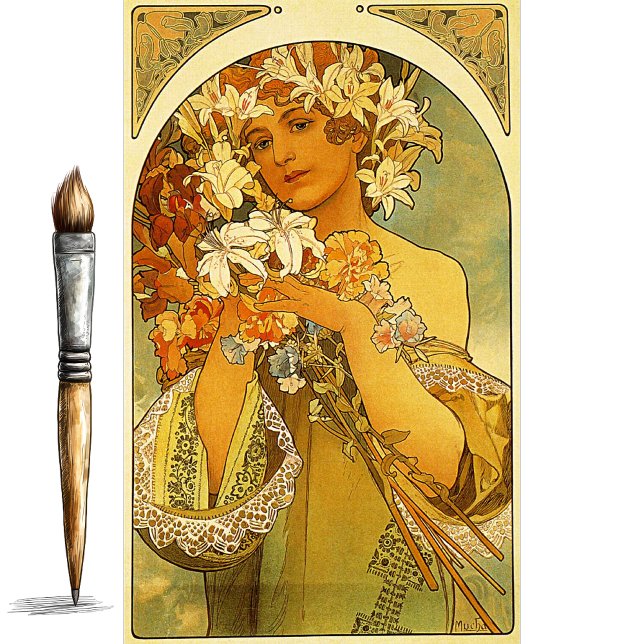 Flor por Papel Tecido Alphonse Mucha (Criador carregado)