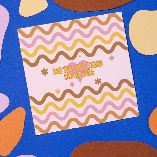 Flor Power 60's 70 Estamos nos casando com cartão (Criador carregado)