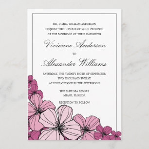 FLOR PURPURA CONVITE DE CASAMENTO
