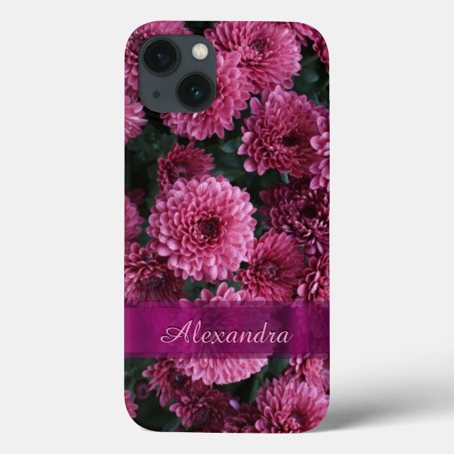 Flor rosa bonito e personalizada Chrysanthemum (Verso)