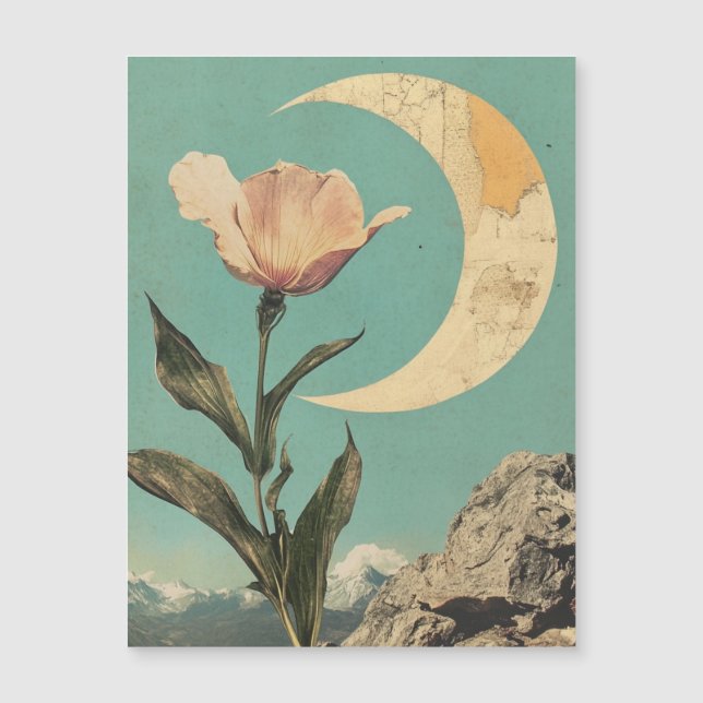 Flor rosa e Lua Crescente (Frente)