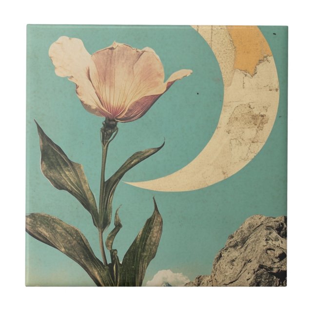Flor rosa e Lua Crescente (Frente)