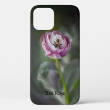 Flor Rosa Inspiradora e Abelha