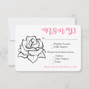Flor Rosa Roxo Preto Festa de Casamento RSVP Flor