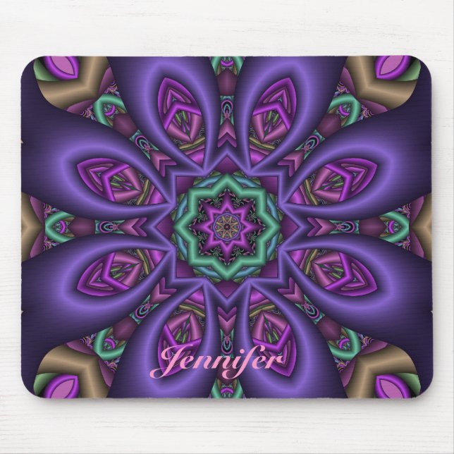 Flor roxa artística da fantasia & Mousepad (Frente)