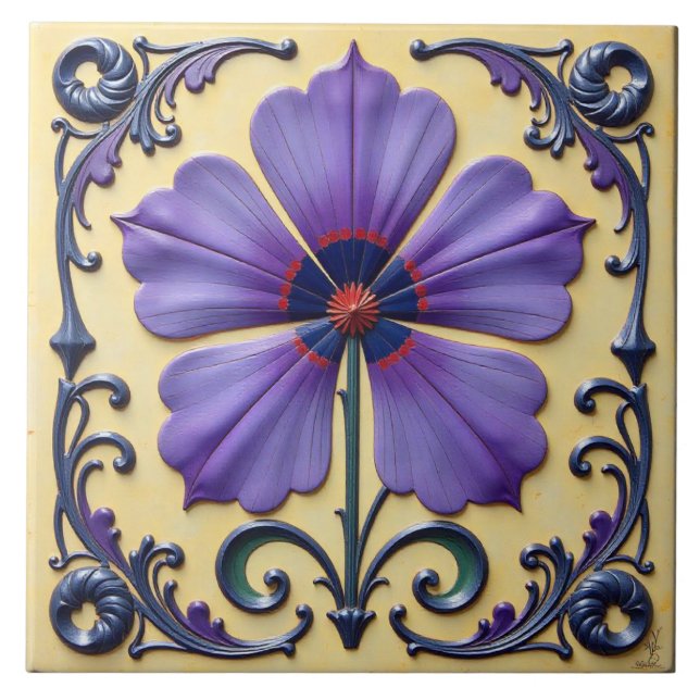 Flor Roxo de Cinco Pontos (Frente)