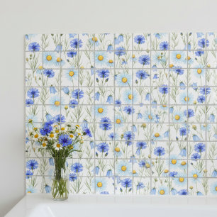 Flor Silvestre Aquarela Azul