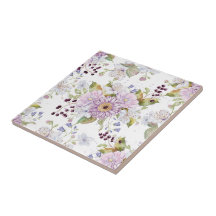 Flor Silvestre de Aquarela Rosa Branco Roxo