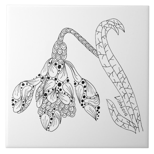 Flor Trivet cerâmico/azulejo de Listakora (Frente)