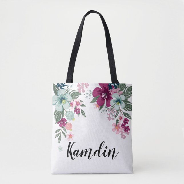 Flor tropical personalizado Tote Bag em branco (Frente)