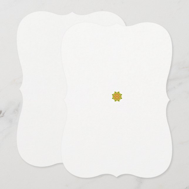 flor verde e vermelha com pontos pretos (Frente/Verso)
