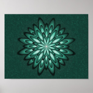 Flor Verde-Mar no Bokeh Poster