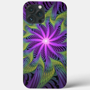 Flor Verde Roxo, Abstrato, Arte Fractal