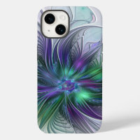 Flor Verde Roxo Moderna Abstrato de Arte Fractal
