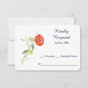 Flor vermelha de Ranuculus que Wedding RSVP
