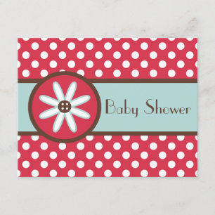 Flor Vermelha Negra Flor Bebê Convites para Chuvei