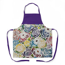 Flor Vibrante Rose Bouquet Apron