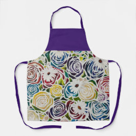 Flor Vibrante Rose Bouquet Apron