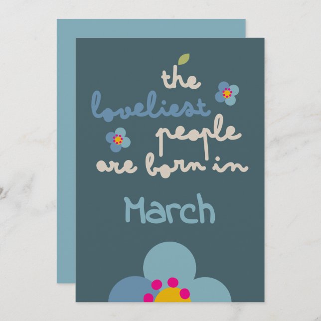 FLORA BLUSH - Cartão de Convite Floral de Aniversá (Frente/Verso)