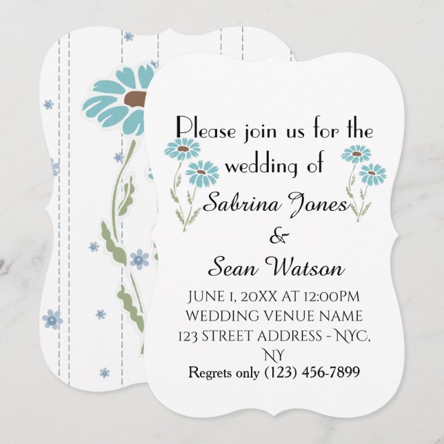 Flora convite de casamento Personalizar Destino (Frente/Verso)